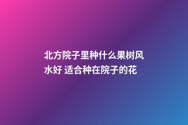 北方院子里种什么果树风水好 适合种在院子的花